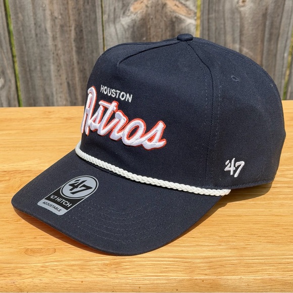 Houston Astros ’47 Hitch Snapback Hat Navy Rope Script Adjustable Brand New - Picture 6 of 9